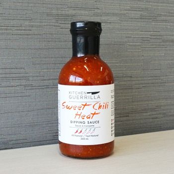 a bottle of sweet chili heat dipping sauce