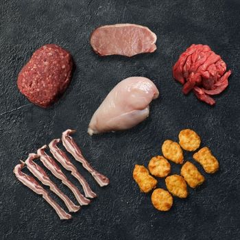 Overhead image of Back to School Box - chicken breast, ground beef and more