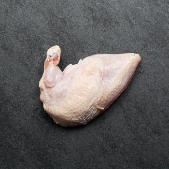 overhead view of a raw chicken supreme