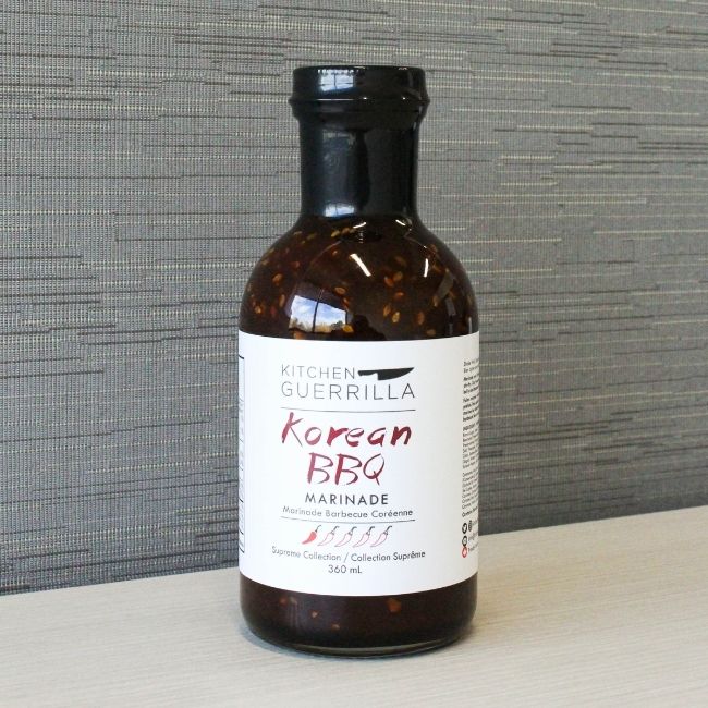 glass bottle of a Korean BBQ marinade