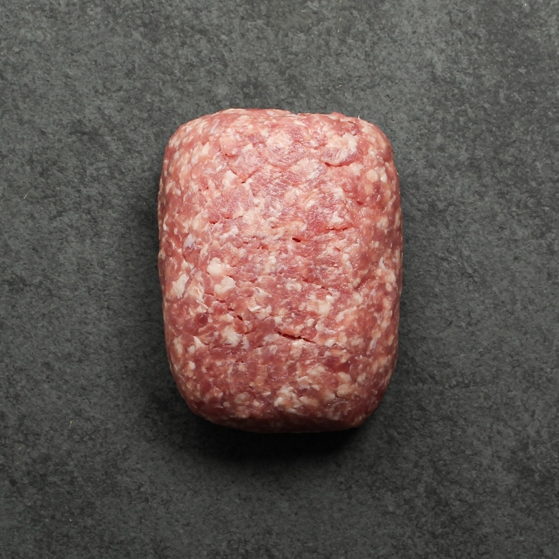 Overhead image of ground pork, perfect for meatballs, dumplings, stir-fries, and more.