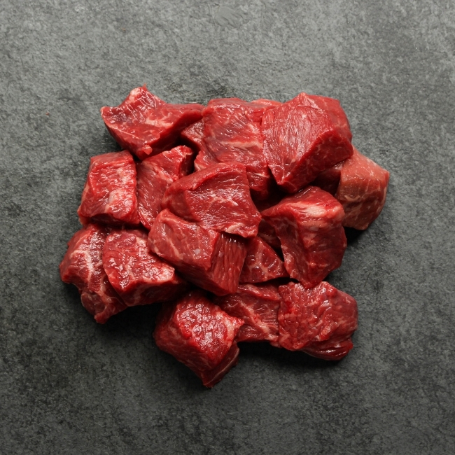 Overhead image of WMP Premium Steak Bites
