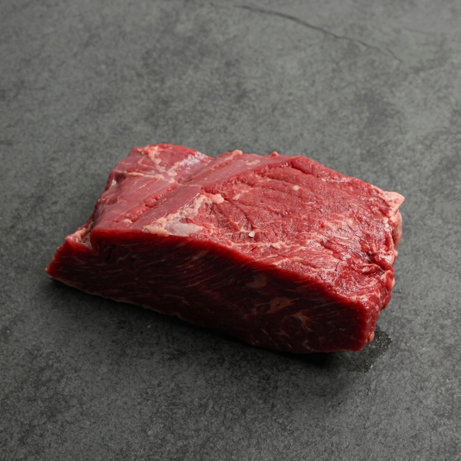 angled view of a raw bavette steak